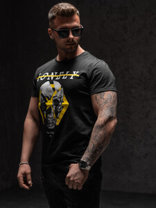 Men's Printed T-shirt Black Bolf Y70011