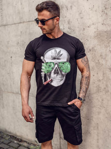 Men's Printed T-shirt Black Bolf Y70019A