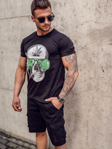 Men's Printed T-shirt Black Bolf Y70019A