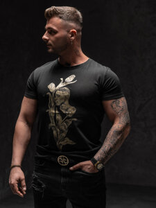 Men's Printed T-shirt Black Bolf Y70052