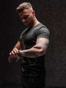 Men's Printed T-shirt Black Bolf Y70052