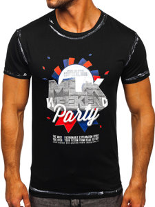 Men's Printed T-shirt Black Bolf s028