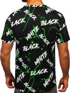 Men's Printed T-shirt Black-Green Bolf 14939