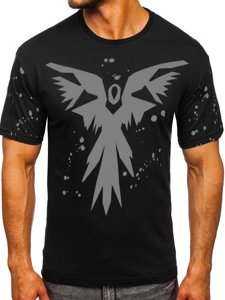 Men's Printed T-shirt Black-Grey Bolf 300