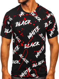 Men's Printed T-shirt Black-Red Bolf 14939