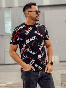 Men's Printed T-shirt Black-Red Bolf 14939A