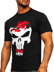 Men's Printed T-shirt Black-Red Bolf 2098