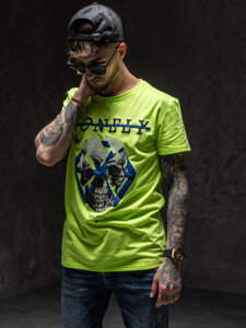 Men's Printed T-shirt Green-Neon Bolf Y70011