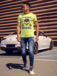 Men's Printed T-shirt Green-Neon Bolf Y70030A