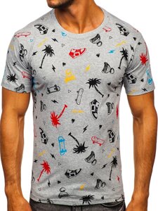 Men's Printed T-shirt Grey Bolf 1150