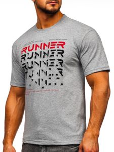 Men's Printed T-shirt Grey Bolf 14336