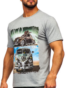 Men's Printed T-shirt Grey Bolf 14496