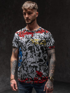 Men's Printed T-shirt Grey Bolf 14901