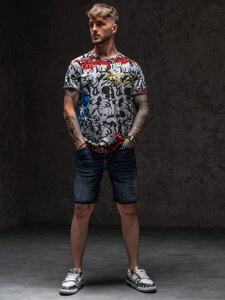 Men's Printed T-shirt Grey Bolf 14901