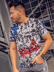 Men's Printed T-shirt Grey Bolf 14901A