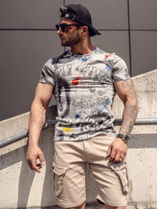 Men's Printed T-shirt Grey Bolf 8T967