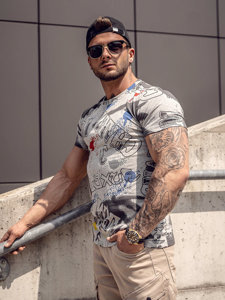 Men's Printed T-shirt Grey Bolf 8T967