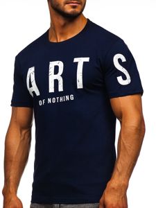 Men's Printed T-shirt Navy Blue Bolf 1180