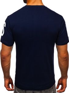 Men's Printed T-shirt Navy Blue Bolf 1180