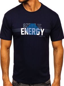 Men's Printed T-shirt Navy Blue Bolf 14333