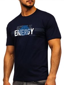 Men's Printed T-shirt Navy Blue Bolf 14333