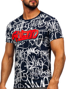 Men's Printed T-shirt Navy Blue Bolf 8T953