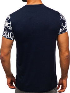 Men's Printed T-shirt Navy Blue Bolf 8T953