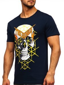 Men's Printed T-shirt Navy Blue Bolf Y70002