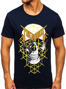 Men's Printed T-shirt Navy Blue Bolf Y70002