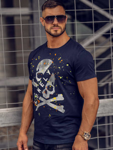 Men's Printed T-shirt Navy Blue Bolf Y70008A