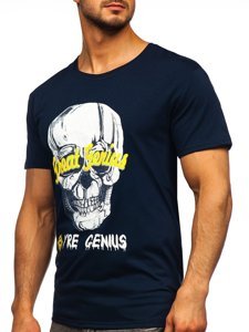 Men's Printed T-shirt Navy Blue Bolf Y70012