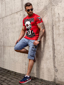 Men's Printed T-shirt Red Bolf 2291A