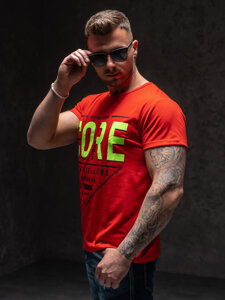 Men's Printed T-shirt Red Bolf KS2098