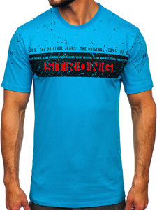 Men's Printed T-shirt Turquoise Bolf 14204