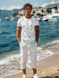 Men's Printed T-shirt White Bolf 1150A2