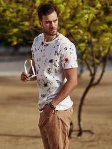 Men's Printed T-shirt White Bolf 1150A3