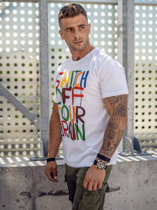 Men's Printed T-shirt White Bolf 1181A