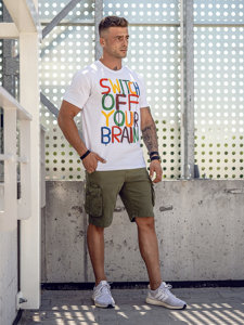 Men's Printed T-shirt White Bolf 1181A