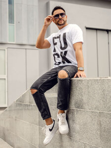 Men's Printed T-shirt White Bolf 1267A