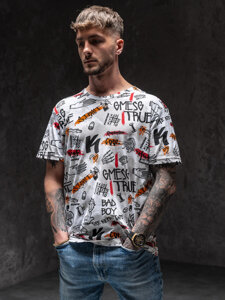 Men's Printed T-shirt White Bolf 14908