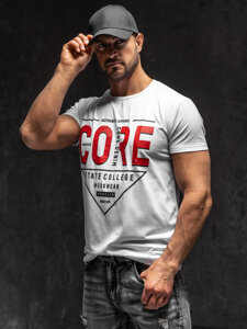 Men's Printed T-shirt White Bolf KS2098