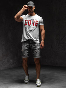 Men's Printed T-shirt White Bolf KS2098