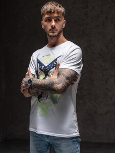 Men's Printed T-shirt White Bolf Y70002