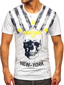 Men's Printed T-shirt White Bolf Y70006