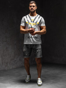 Men's Printed T-shirt White Bolf Y70006