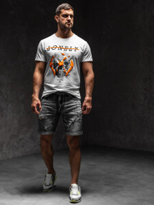 Men's Printed T-shirt White Bolf Y70011