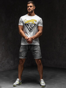 Men's Printed T-shirt White Bolf Y70013