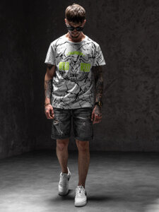 Men's Printed T-shirt White Bolf Y70026