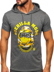 Men's Printed T-shirt with Hood Graphite Bolf 8T978