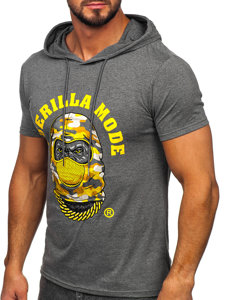 Men's Printed T-shirt with Hood Graphite Bolf 8T978